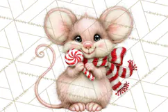 Peppermint Pals Christmas Animal Clipart PNG, Cute Candy Product Image 3