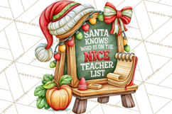 Christmas Teacher Chalkboard Quote PNG Product Image 2