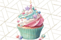 Cute Birthday Party Clipart PNG | Birthday Cake Graphics Product Image 2