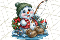 Christmas Fishing Clipart PNG Product Image 4