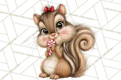 Peppermint Pals Christmas Animal Clipart PNG, Cute Candy Product Image 4