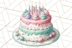 Cute Birthday Party Clipart PNG | Birthday Cake Graphics Product Image 3