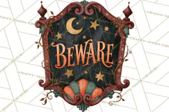 Vintage Halloween Signs PNG, Vintage Halloween Magic Clipart Product Image 4