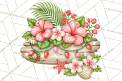 Tropical Christmas Beach Clipart PNG, Christmas Beach Decor Product Image 4