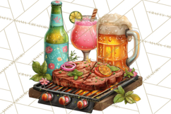 Girls Back Yard Barbecue Girly Grilling BBQ Clipart Product Image 3