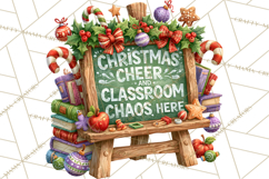 Christmas Teacher Chalkboard Quote PNG Product Image 3