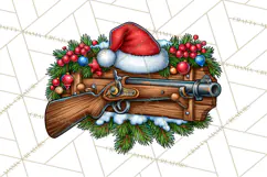 Christmas Hunting Clipart Santa Deer PNG Product Image 4