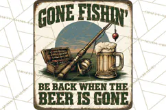Vintage Man Cave Funny Clipart, Beer Png, Hunting, Bar Sign Product Image 4
