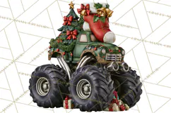 Christmas Monster Truck Clipart PNG Product Image 4