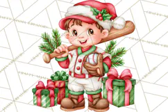 Christmas Baseball Clipart PNG Product Image 4