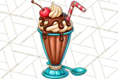 Retro Diner Clipart PNG 1950s Vintage Food Jukebox Product Image 2