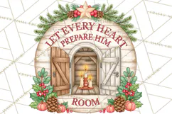 Religious Christmas Nativity Round Sign Clipart PNG Product Image 5