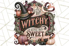 Retro Halloween Sign Clipart PNG Product Image 5