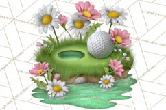 Whimsical Country Club Golf Clipart Argyle PNG Product Image 4
