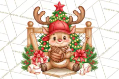 Christmas Baseball Clipart PNG Product Image 5