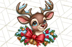 Christmas Hunting Clipart Santa Deer PNG Product Image 4