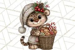 Jungle Christmas Clipart, Christmas Jungle Animals PNG Product Image 5