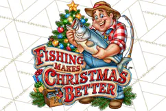 Christmas Fishing Clipart PNG Product Image 2