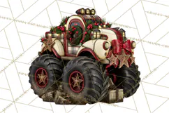 Christmas Monster Truck Clipart PNG Product Image 5