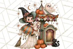 Vintage Halloween Scenes PNG, Halloween Magic Clipart Product Image 5