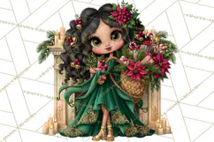 Whimsical Christmas Girls PNG Clipart, Holiday Characters Product Image 3
