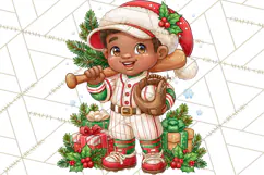 Christmas Baseball Clipart PNG Product Image 2