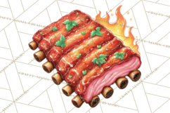 Girls Back Yard Barbecue Girly Grilling BBQ Clipart Product Image 4