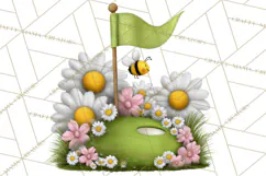 Whimsical Country Club Golf Clipart Argyle PNG Product Image 4