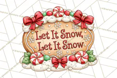 Gingerbread Christmas Signs PNG, Cute Christmas Sayings Product Image 5