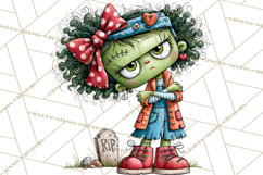 Zombie Hollow Cute Zombie Halloween Clipart PNG Product Image 5