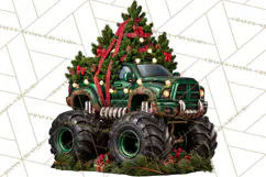 Christmas Monster Truck Clipart PNG Product Image 5