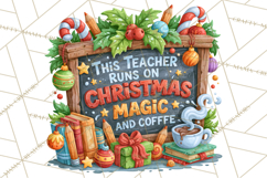 Christmas Teacher Chalkboard Quote PNG Product Image 4