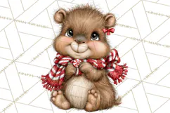 Peppermint Pals Christmas Animal Clipart PNG, Cute Candy Product Image 5