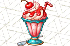 Retro Diner Clipart PNG 1950s Vintage Food Jukebox Product Image 3