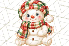 Patterned Snowman Christmas Clipart PNG Product Image 5
