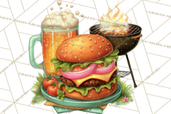 Girls Back Yard Barbecue Girly Grilling BBQ Clipart Product Image 5