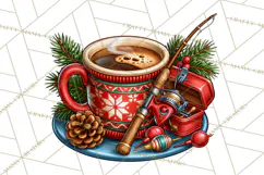 Christmas Fishing Clipart PNG Product Image 3