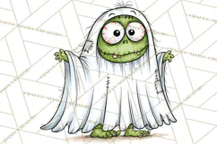 Zombie Hollow Cute Zombie Halloween Clipart PNG Product Image 2