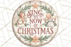 Religious Christmas Nativity Round Sign Clipart PNG Product Image 2
