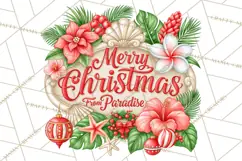 Tropical Christmas Beach Signs PNG, Christmas Quotes, Beach Product Image 2