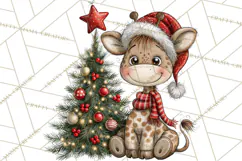 Jungle Christmas Clipart, Christmas Jungle Animals PNG Product Image 2
