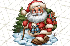 Christmas Hunting Clipart Santa Deer PNG Product Image 3