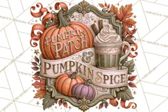 Retro Halloween Sign Clipart PNG Product Image 2