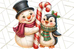 Candy Cane Lane Vintage Christmas Characters Clipart Product Image 2