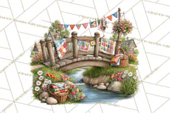 Patchwork Village Clipart PNG, Quilting Seamstress Quilt Product Image 3