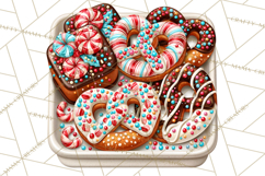 Christmas Pretzel Bakery Clipart PNG Food Elements Product Image 3