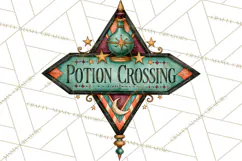 Vintage Halloween Signs PNG, Vintage Halloween Magic Clipart Product Image 3