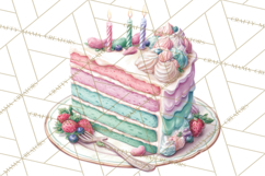 Cute Birthday Party Clipart PNG | Birthday Cake Graphics Product Image 2