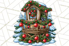 Christmas Hunting Clipart Santa Deer PNG Product Image 4