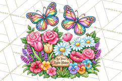 Colorful Butterfly Inspirational Clipart PNG, Floral Png Product Image 3